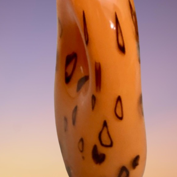 Art Glass Murano Style Orange Vase - Picture 3 of 6
